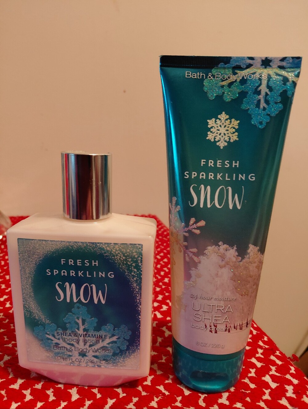Bath & Body Works Fresh Sparkling Snow Body Lotion & Ultra Shea Cream - Teal